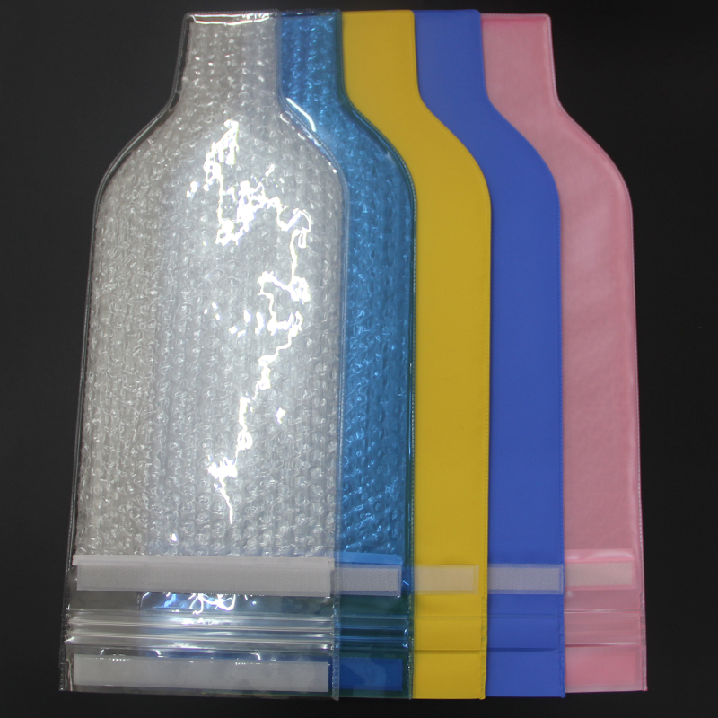 pvc红酒冰袋葡萄酒保护袋长颈酒瓶货运防碰撞气泡保护袋